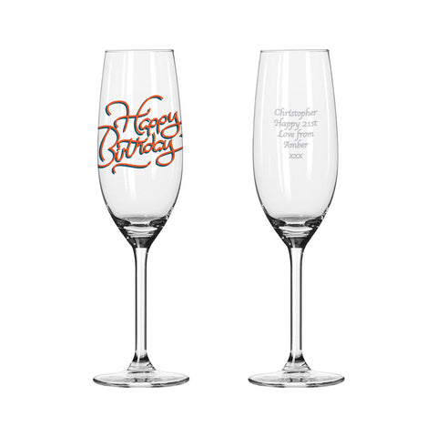 Happy Birthday Champagne Flute
