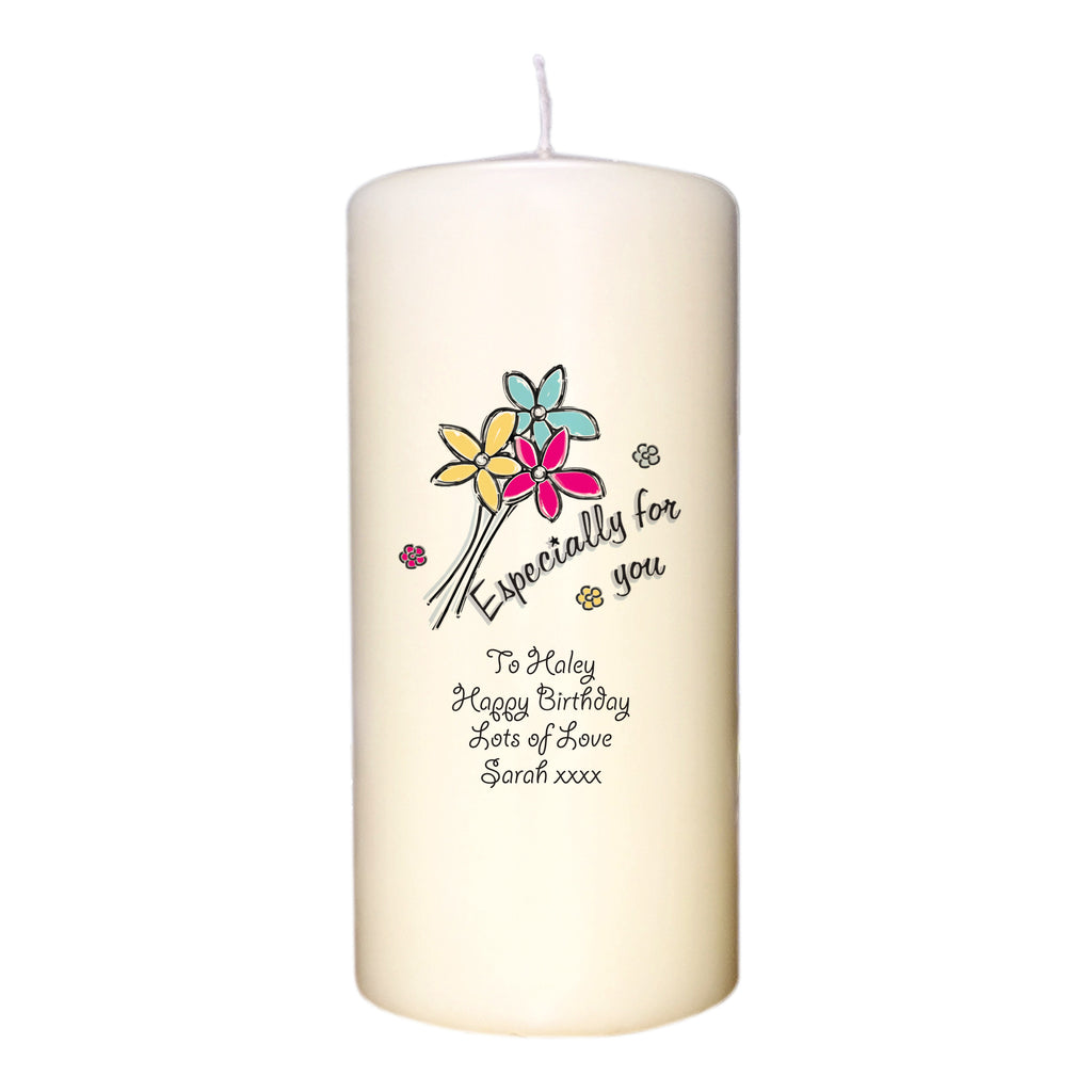 Especially For You Flowers Ivory Candle