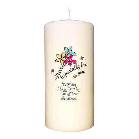 Especially For You Flowers Ivory Candle