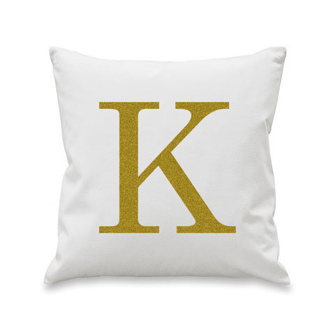 Gold Monogram Initial Cushion Cover