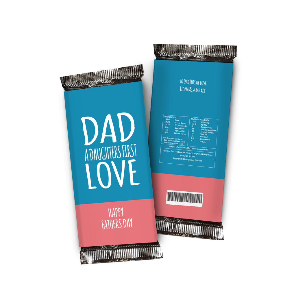Daughters First Love Chocolate Bar Blue & Pink
