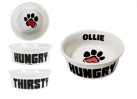 small Paw print pet bowl