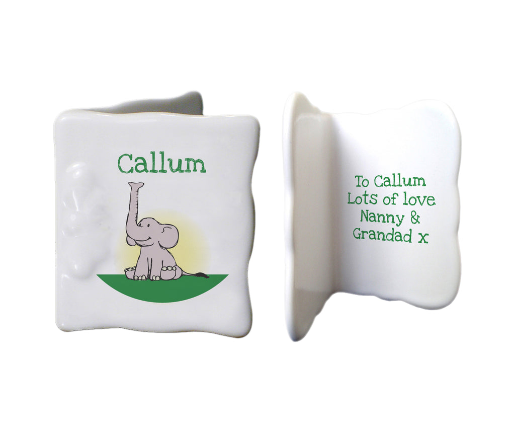 Green Elephant Message card