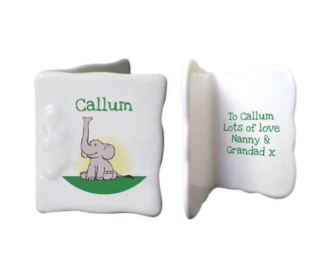 Green Elephant Message card