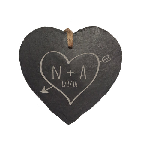 Sketch Heart Slate Hanging Heart