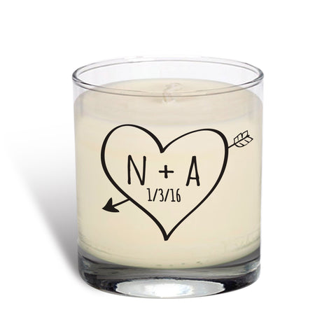 Sketch Heart Rose Scented Candle