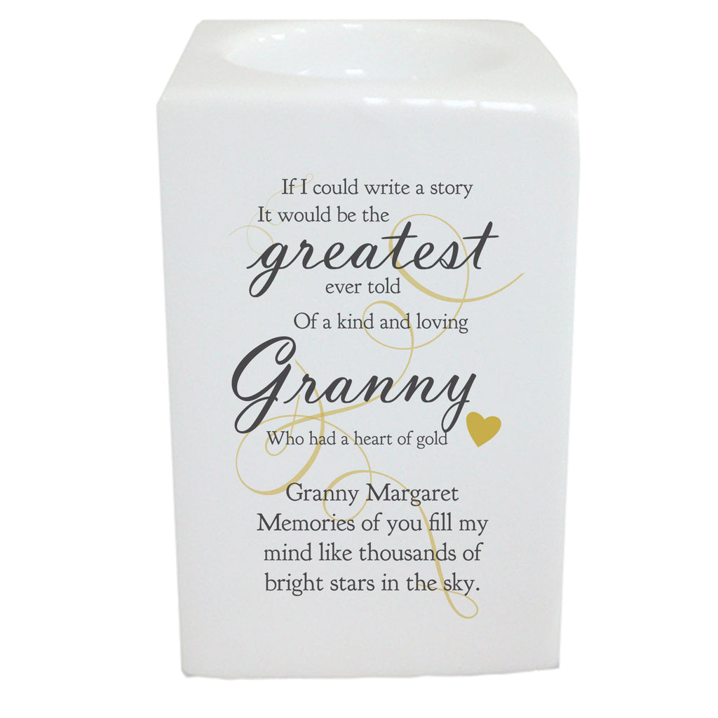 Memorial Greatest Story square tea light holder