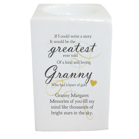 Memorial Greatest Story square tea light holder