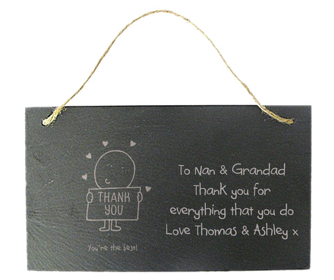 Chilli and Bubbles Thank You hanging slate sign