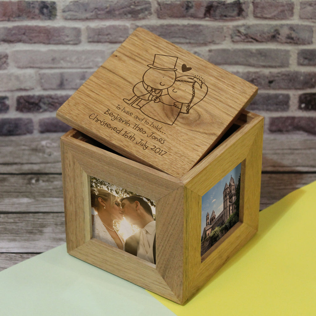 Chilli and Bubbles To Have and To Hold Wooden Photo Cube