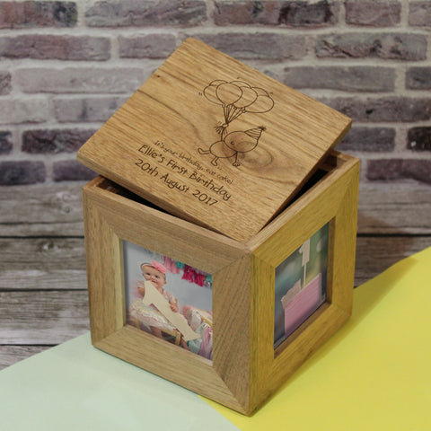 Chilli and Bubbles Birthday Wooden Photo Cube