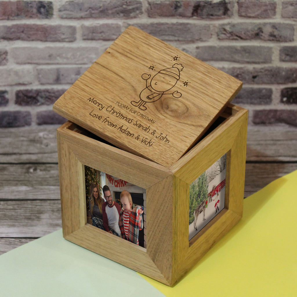 Chilli and Bubbles Generic Christmas Wooden Photo Cube