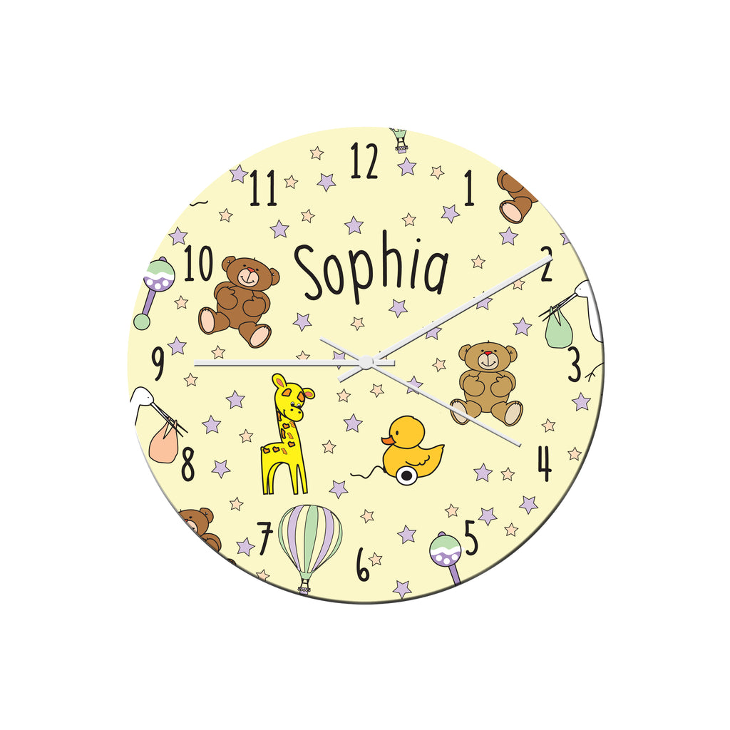 Nursery Scene Glass Clock