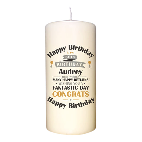 Birthday Celebration Pillar Candle