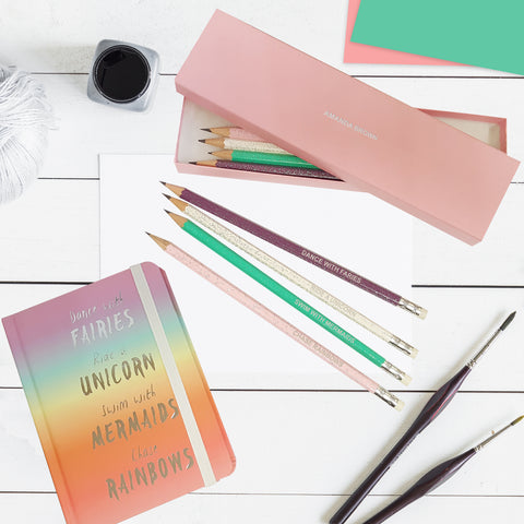 Rainbow Notebook & Pencils
