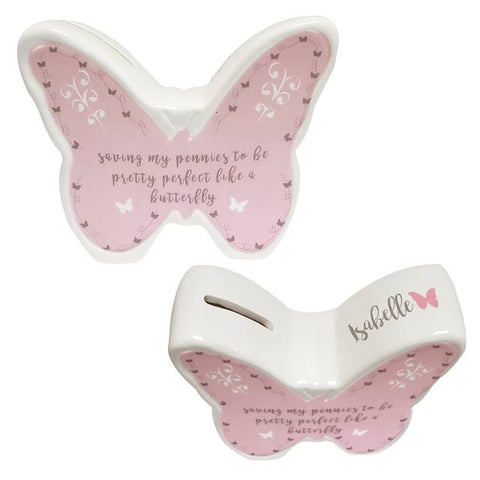 Pink Butterfly Moneybox