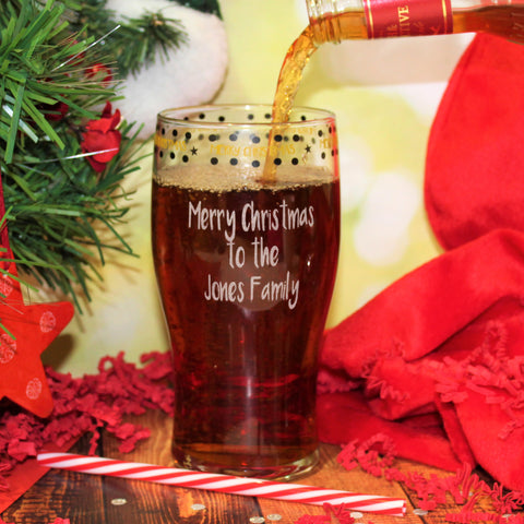 Merry Christmas Tulip Glass