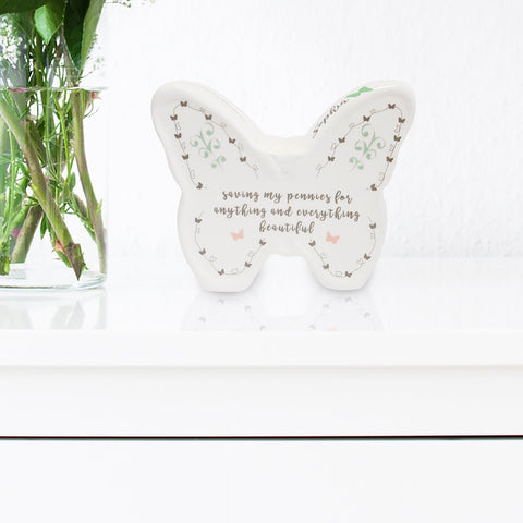 White Butterfly Moneybox