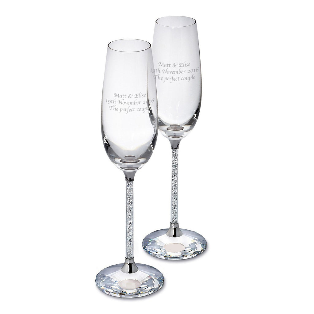 Pair of Diamante Filled Flutes