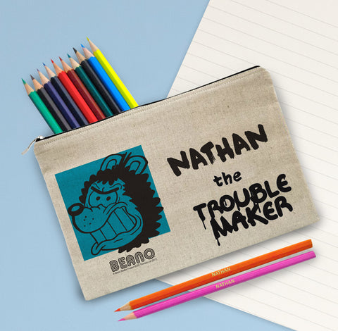 Beano Big Heads Gnasher Pencil Case & Pencils