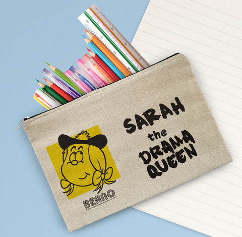 Beano Big Heads Minnie Canvas Pencil Case