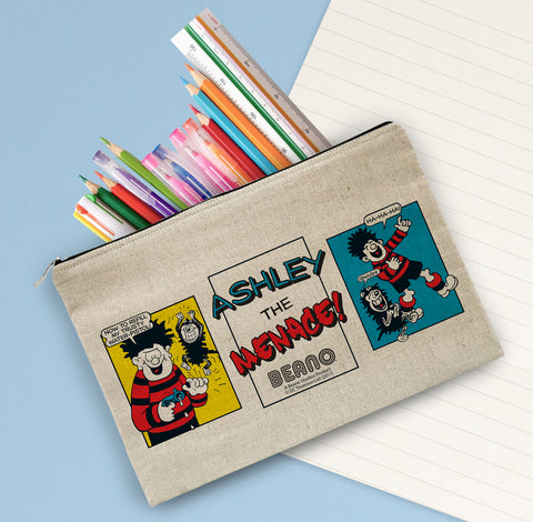 Beano Classic Comic Strip Water Pistol Canvas Pencil Case