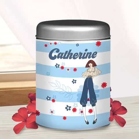 Riviera Stripe Coffee  Tin