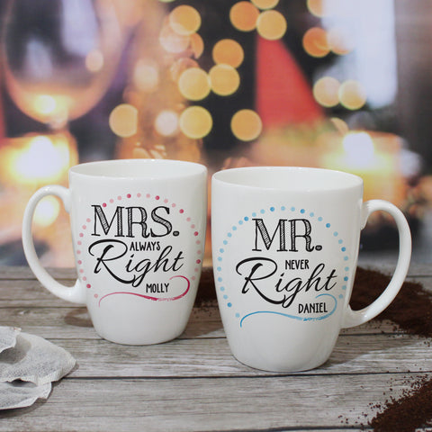 Mr & Mrs Right Mug Set