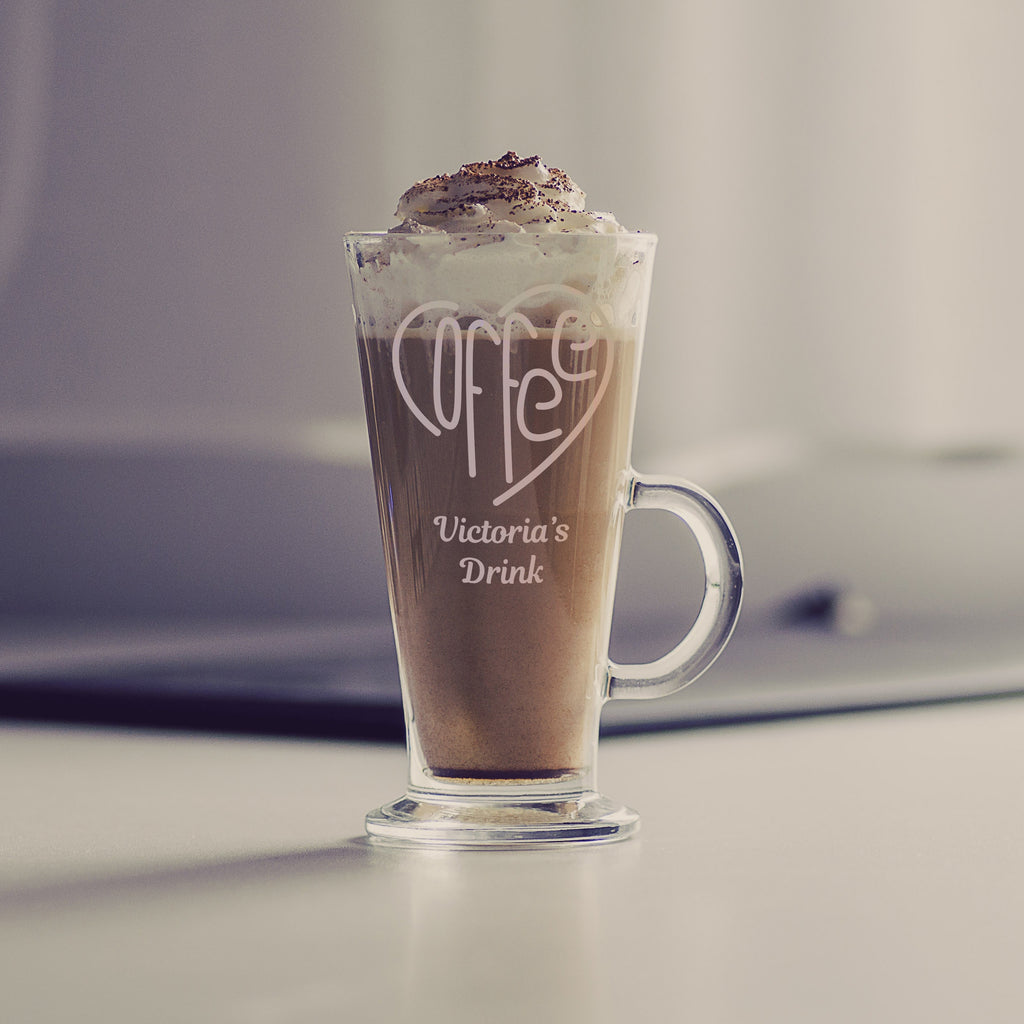 Heart Coffee Latte Glass