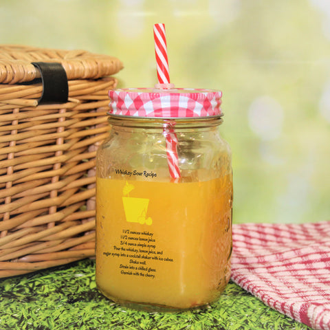 Cocktail Recipe Red Lidded Mason Jar