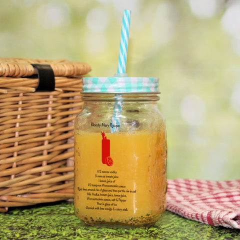 Cocktail Recipe Blue Lidded Mason Jar