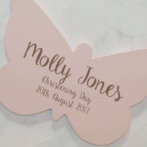 Christening Day Butterfly Hanging Sign