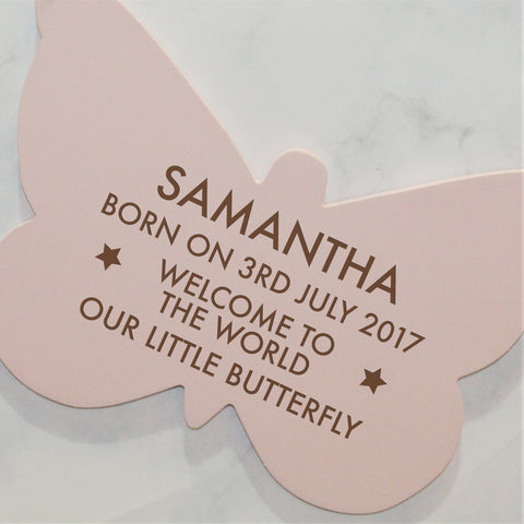 Birth Butterfly Hanging Sign