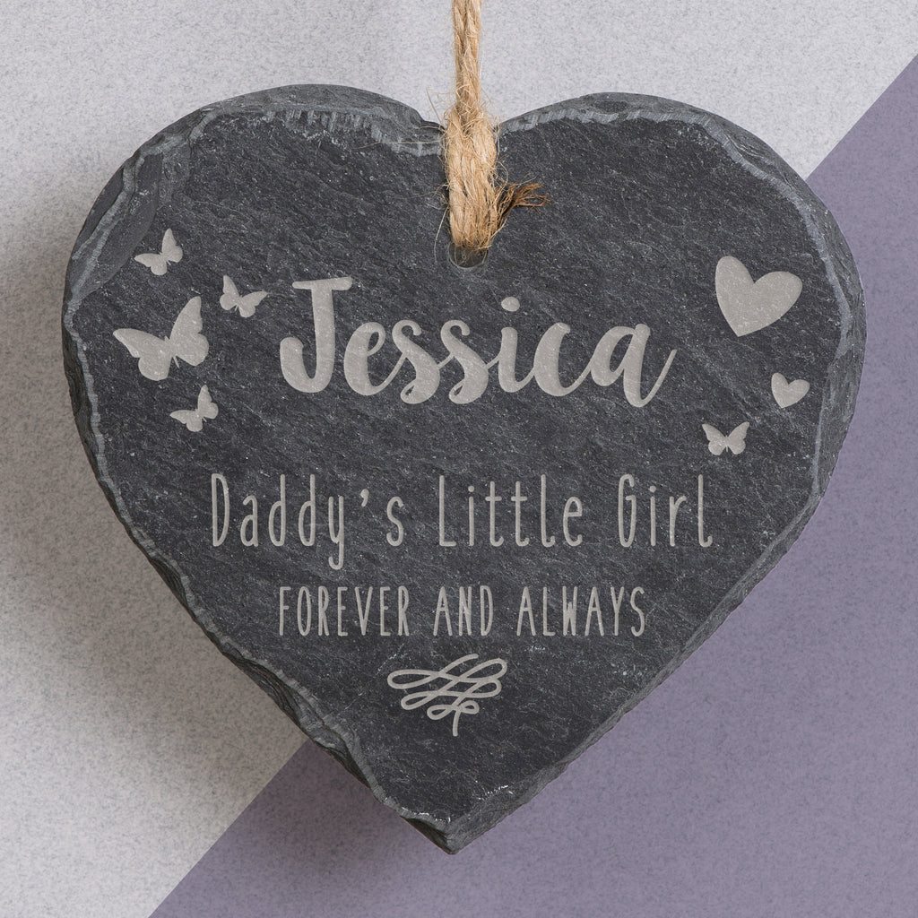 Daddys Little Girl Slate Hanging Heart