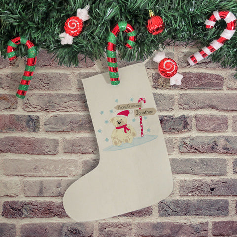 Candy Cane Bear Stocking