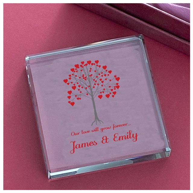 Growing Love Tree Glass Block
