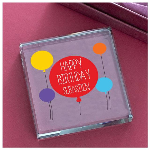 Happy Birthday Glass Block