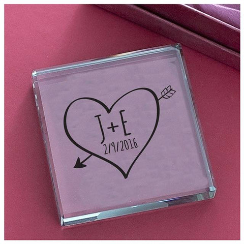 Sketch Heart Glass Block
