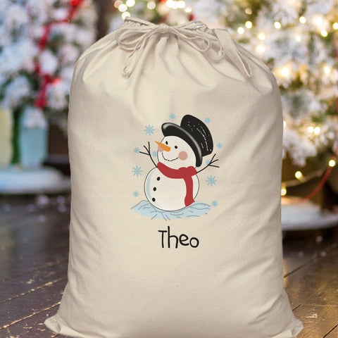 Snowman Cotton Sack