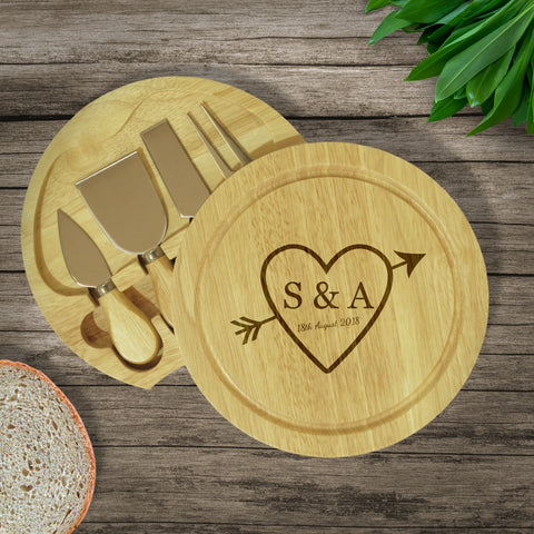 Sketch Heart Round Cheeseboard