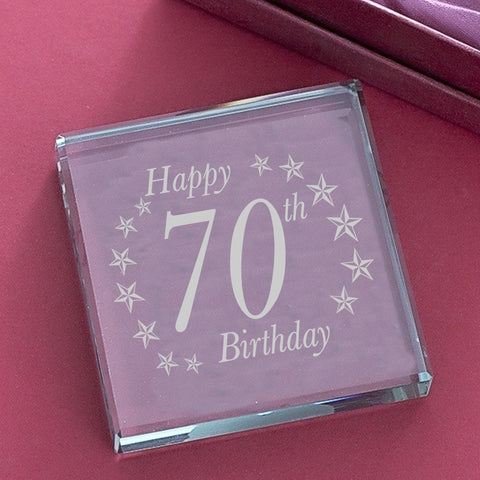 Birthday Age Glass Block