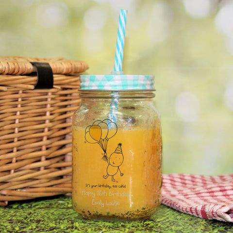 Chilli & Bubbles Birthday Blue Lid Mason Jar
