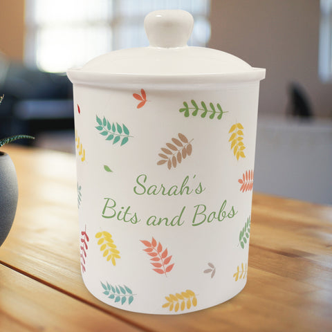 Scattered Leaf Storage Jar