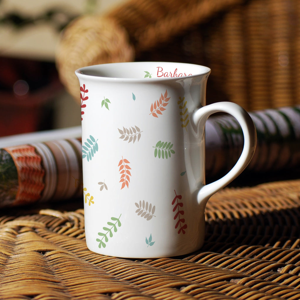 Scattered Leaf Bone China Windsor Mug