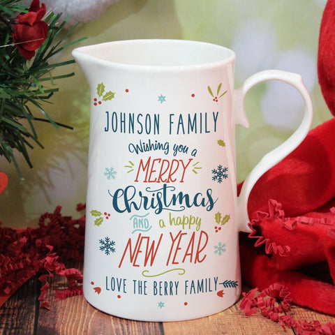 Wishing You A Merry Christmas Farmhouse Jug