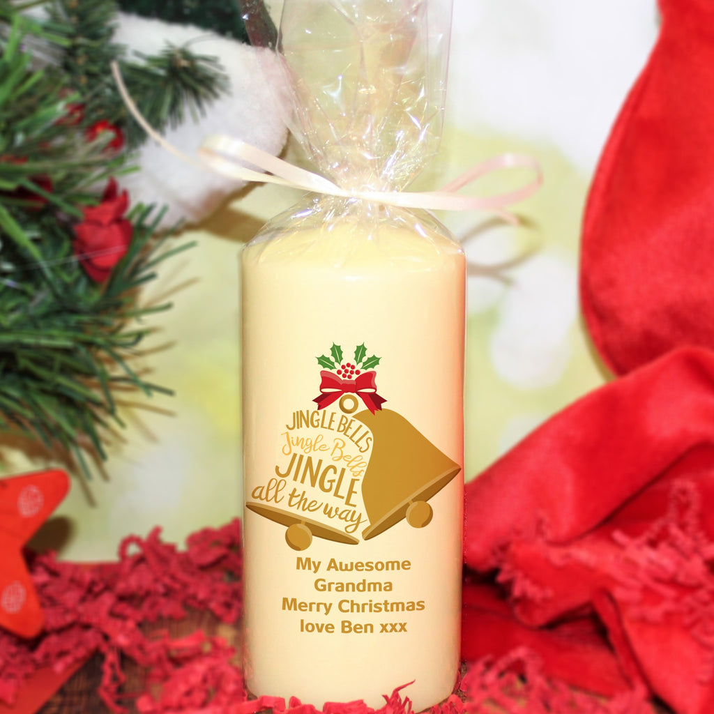Jingle Bells Pillar Candle