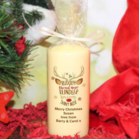 Rudolph the Red-Nosed Reindeer Pillar Candle