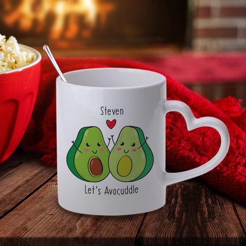 Let's Avo-Cuddle Heart Handle Mug