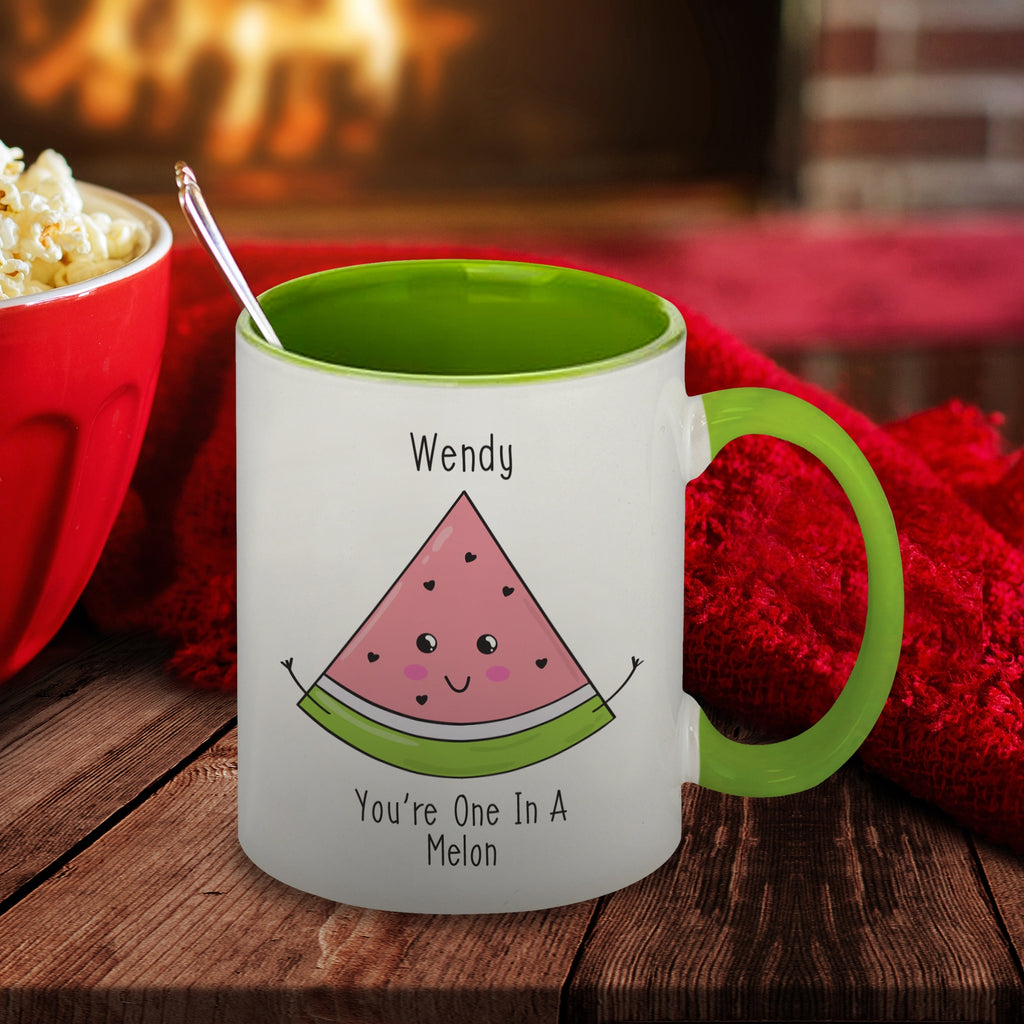 One In A Melon Green Inside Mug