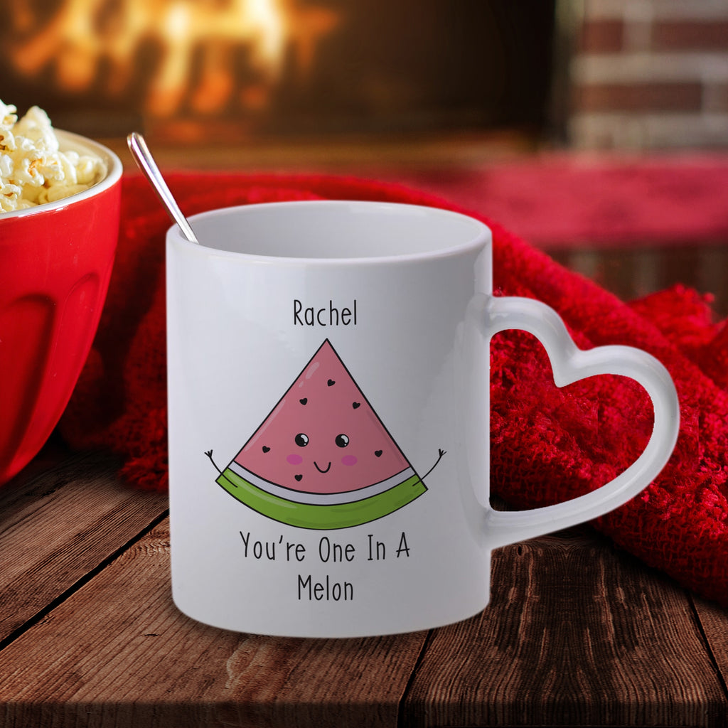 One In A Melon Heart Handle Mug